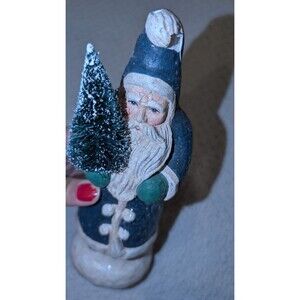 VINTAGE RAZ SANTA  BLUE & WHITE - MOLDED FROM OLD CHOCOLATE MOLDS. BEAUTIFUL